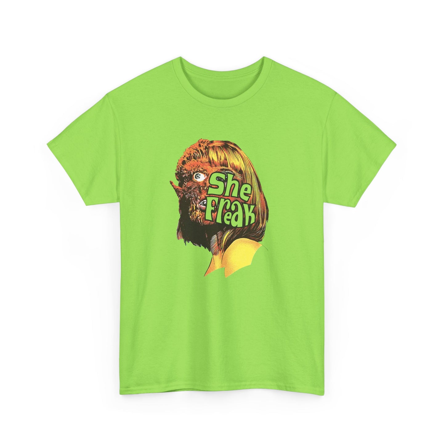 she freak 1967 exploitation horror film comic halftone style tshirt