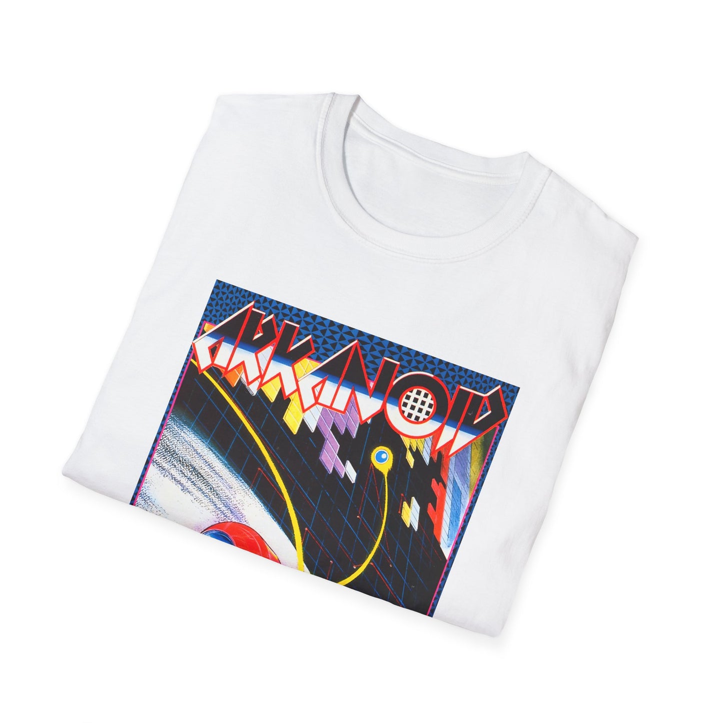 vintage reproduction video game tshirt 1986 arkanoid block breaking game tshirt