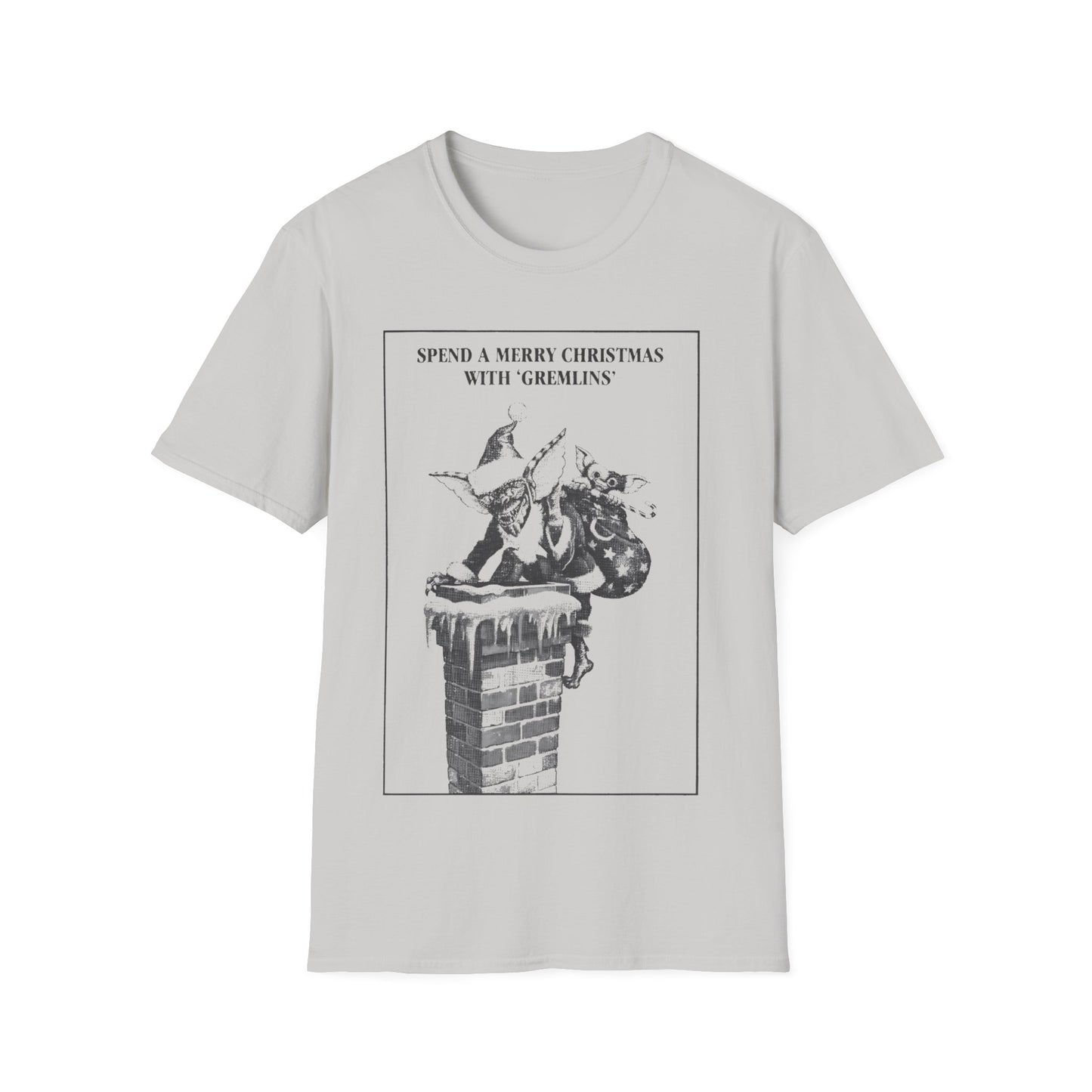 1984 gremlins christmas advertisement black 'n' white TSHIRT