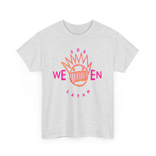 1990 god ween satan by ween album cover stretched neon colors tshirt