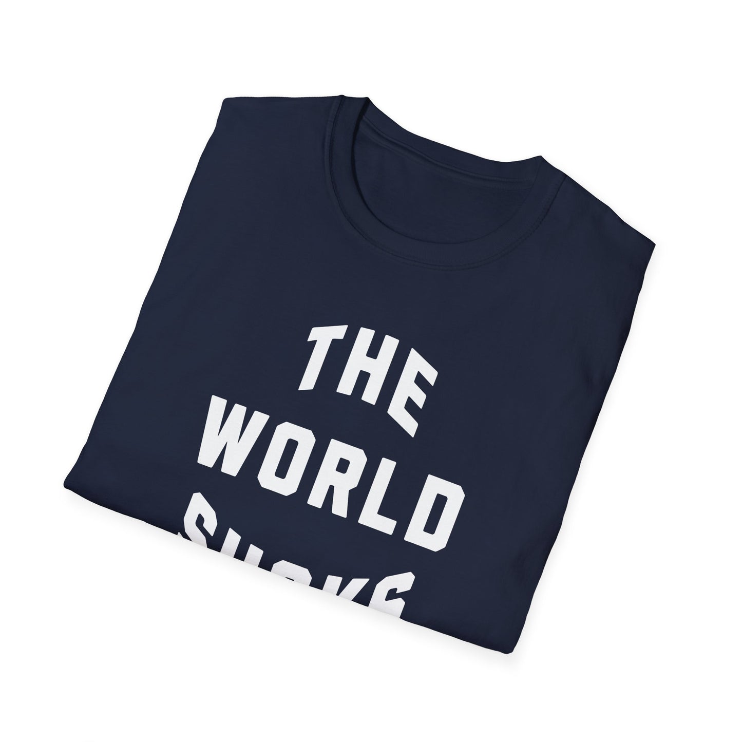 the world sucks vintage design tshirt