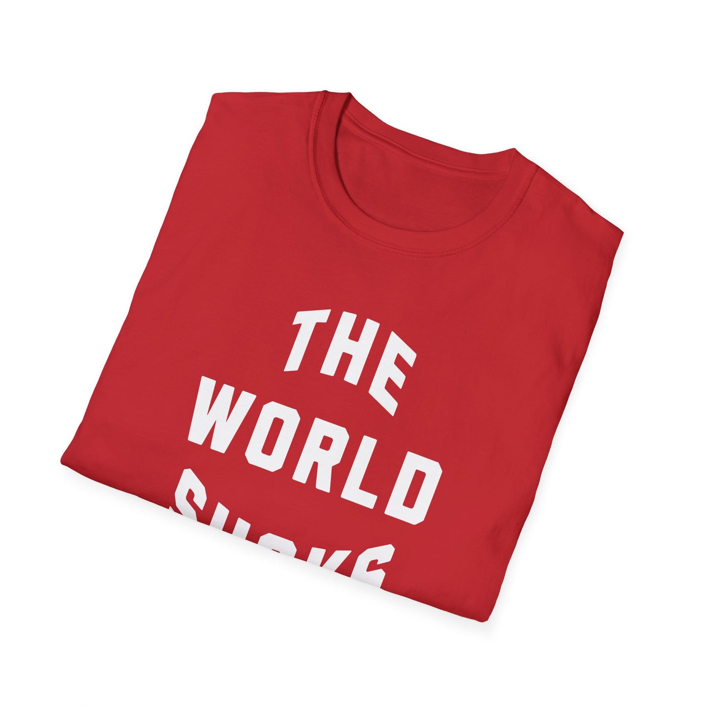 the world sucks vintage design tshirt