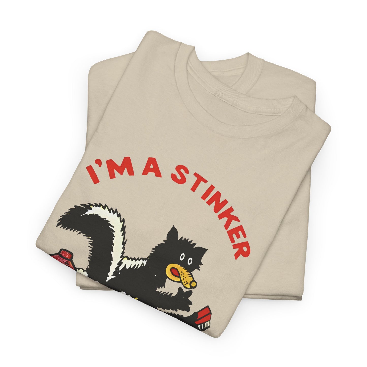 1960s skunk in bath i'm a stinker reproduction tshirt