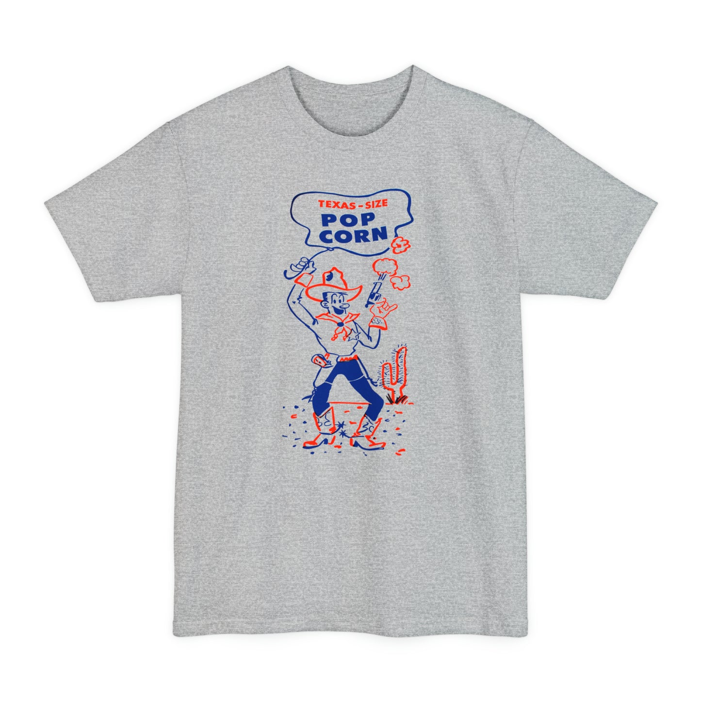 oversized vintage texas size popcorn bag logo unisex tall beefy tshirt