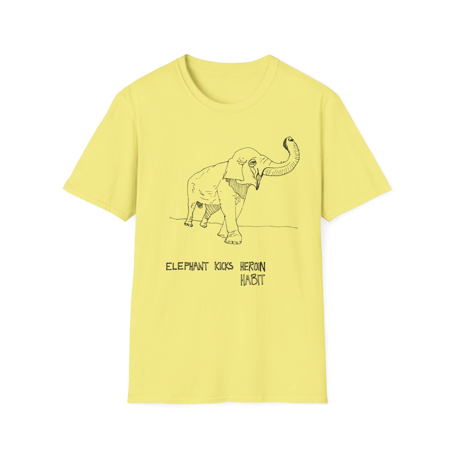 original drawing elephant kicks heroin habit reference to xiguang the elephant tshirt