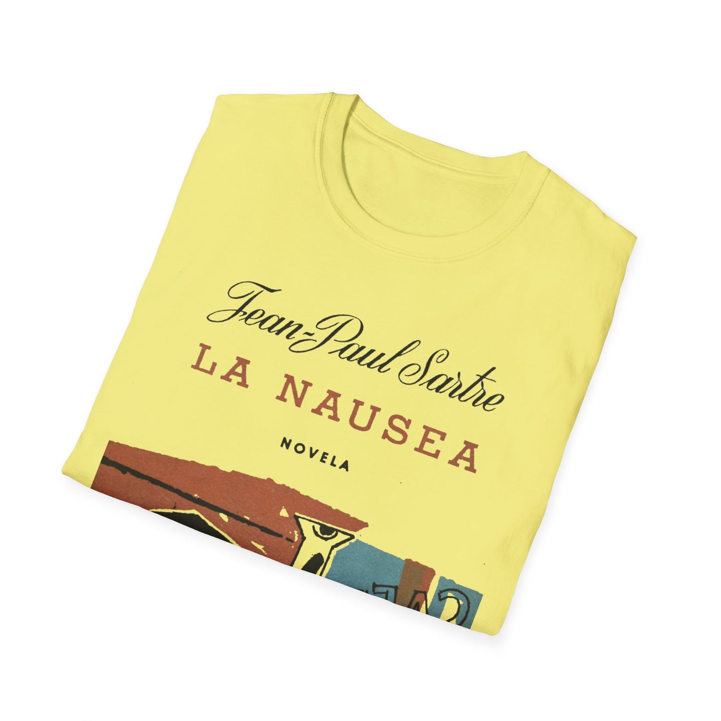 1938 spanish book cover for nausea by jean-paul sartre tshirt