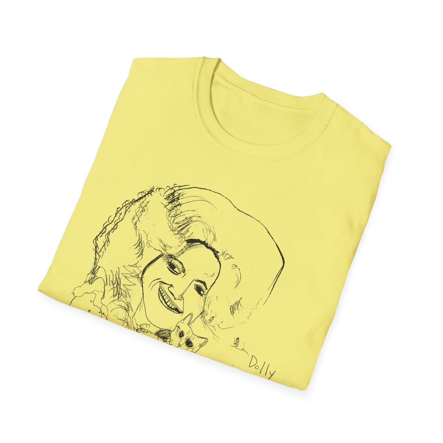 dolly and cat drawing tshirt