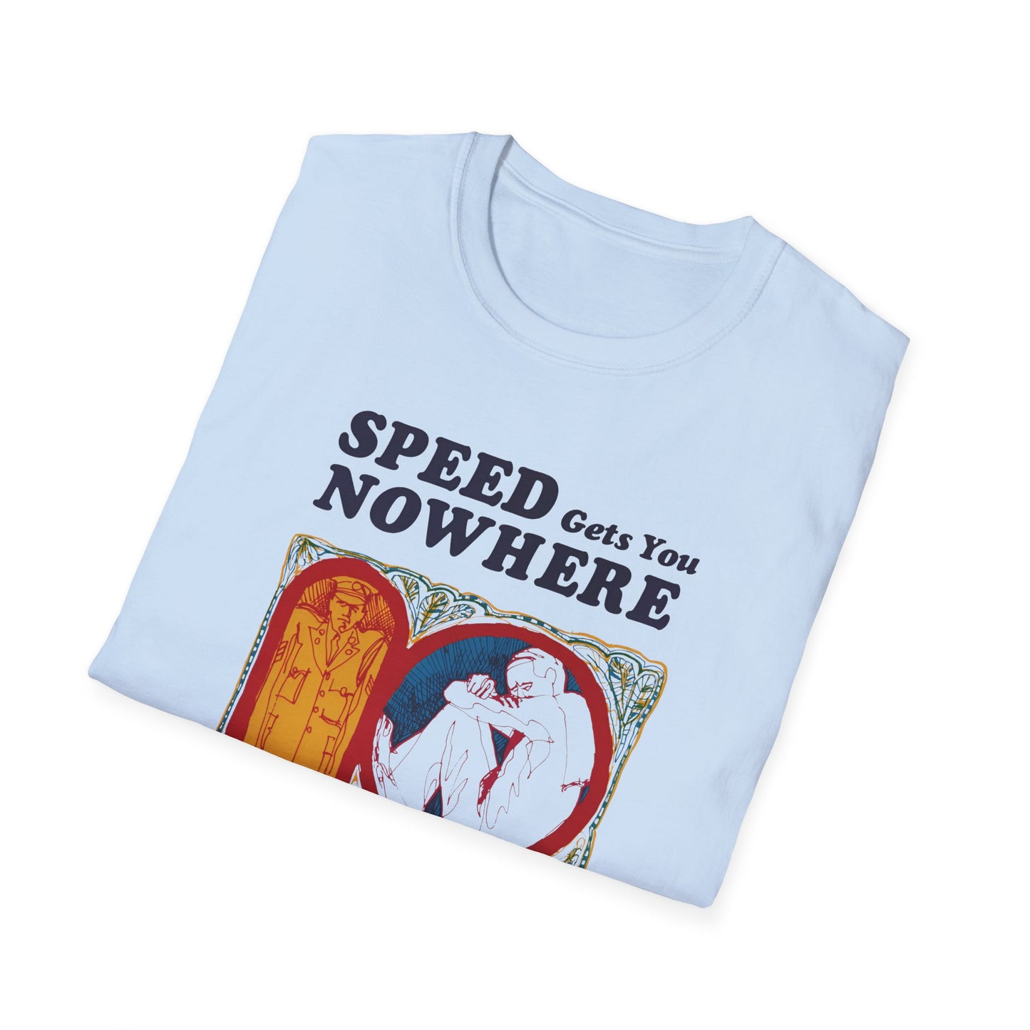 1970s anti drug campaign poster speed gets you nowhere tshirt