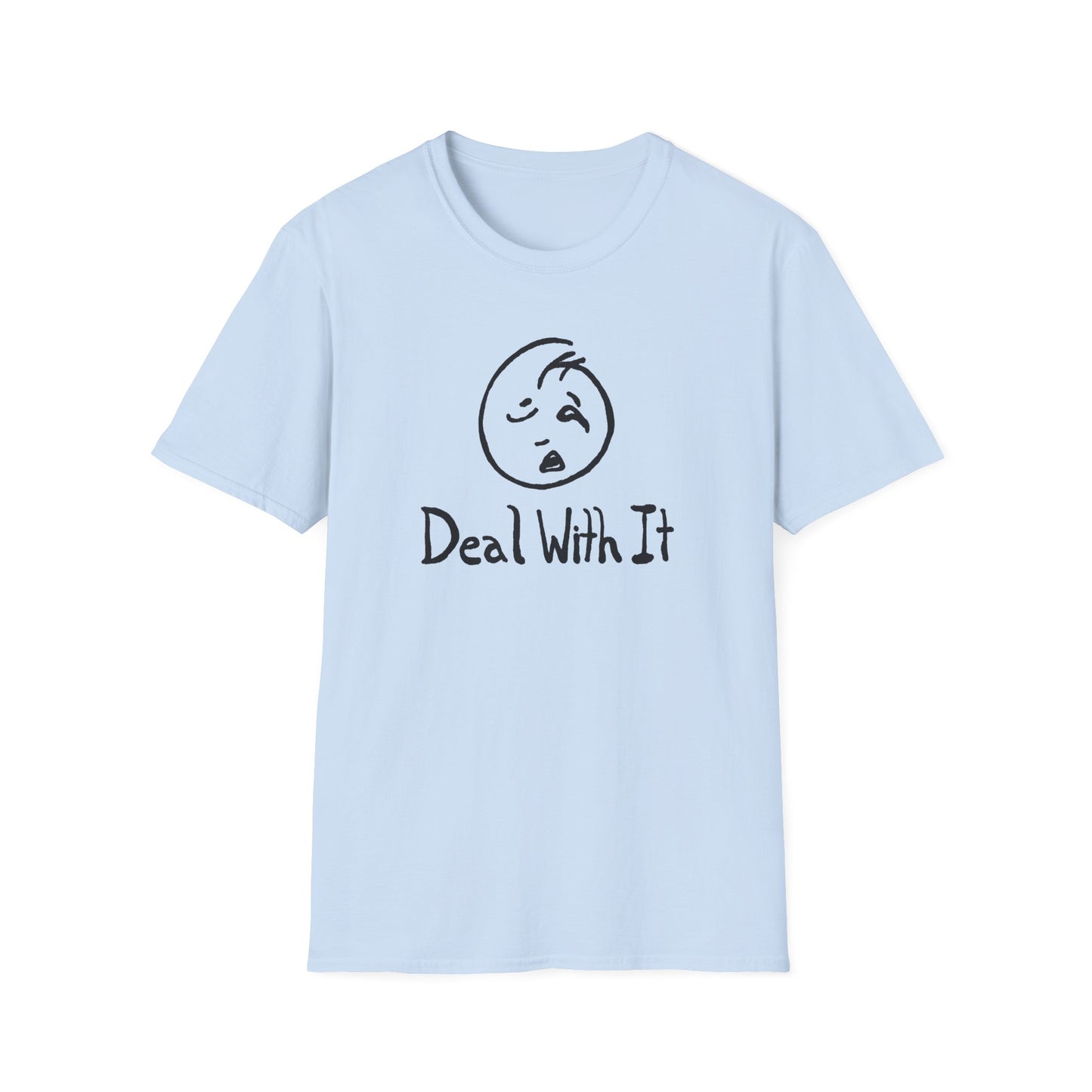deal with it weird sad guy tshirt