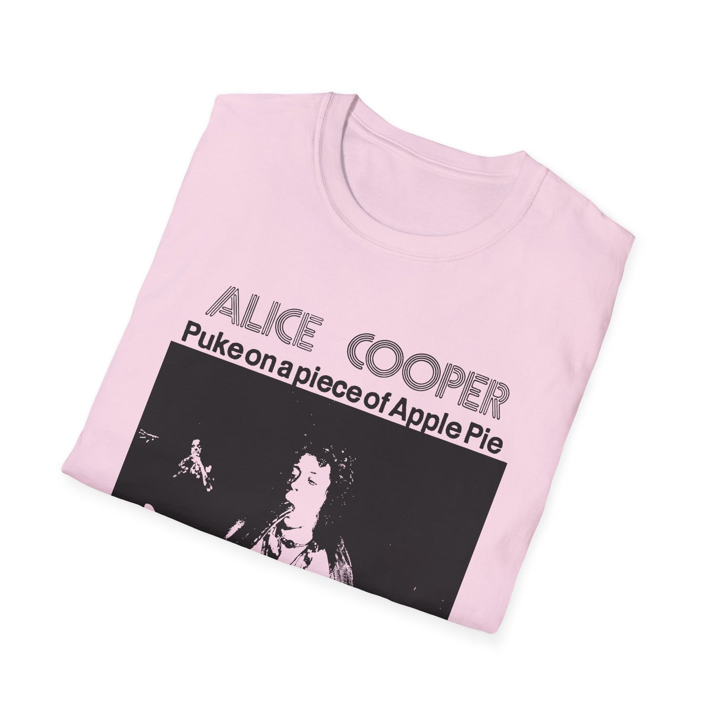 alice cooper puke on a piece of apple pie bootleg from detroit show 1971 tshirt
