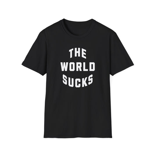 the world sucks vintage design tshirt