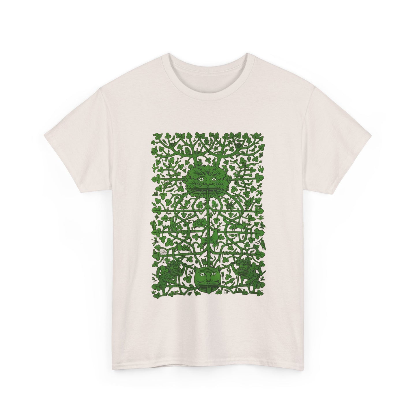 unknown date the green man by fritz eichenberg wood engraving reproduction tshirt