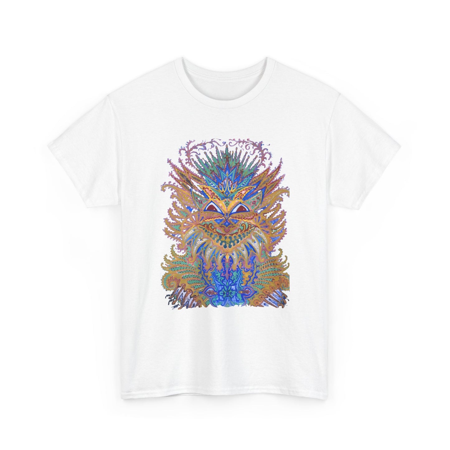 early 1900's louis wain anthropomorphized cat painting psychedelic cat design tshirt