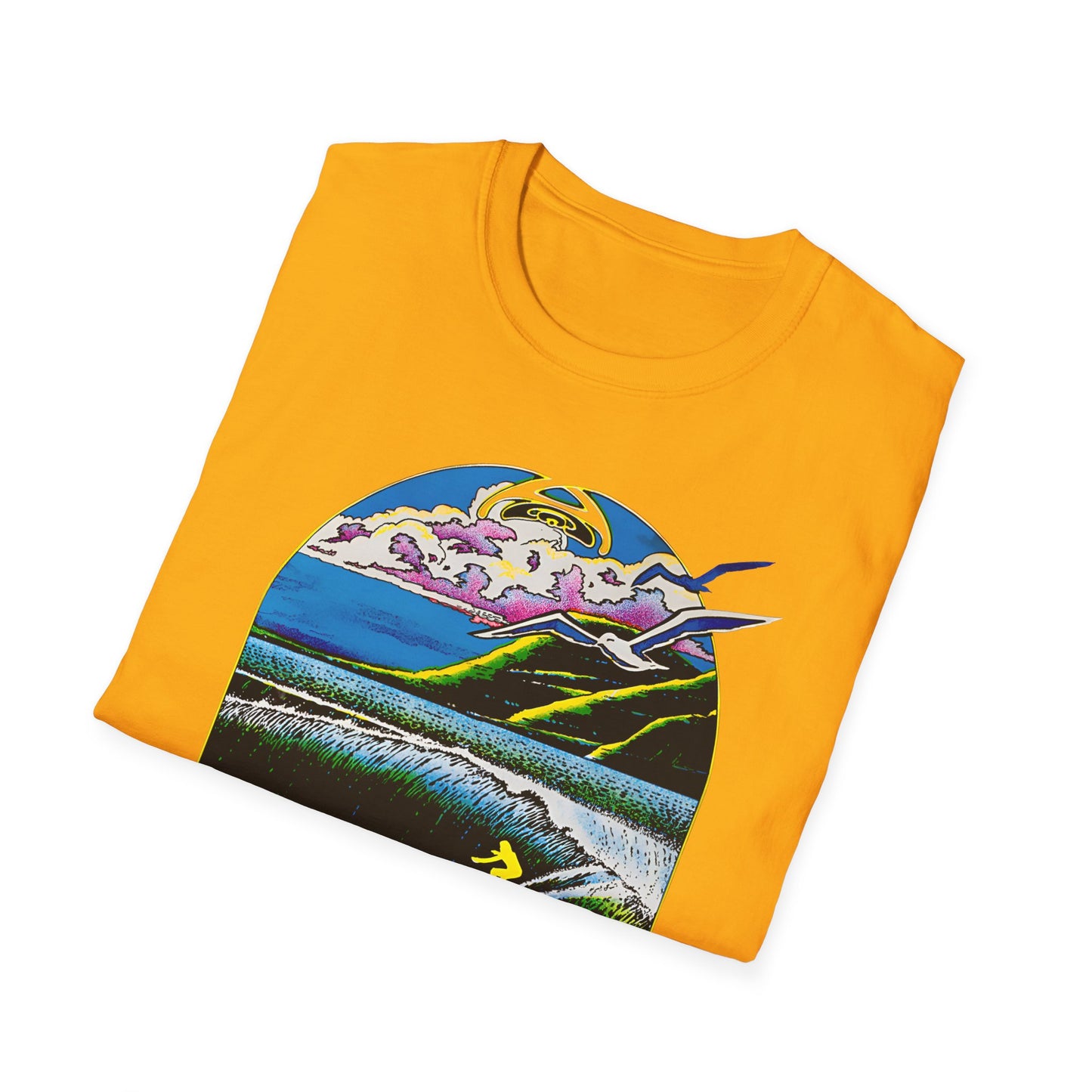 1976 surf rider psychedelic black light poster tshirt