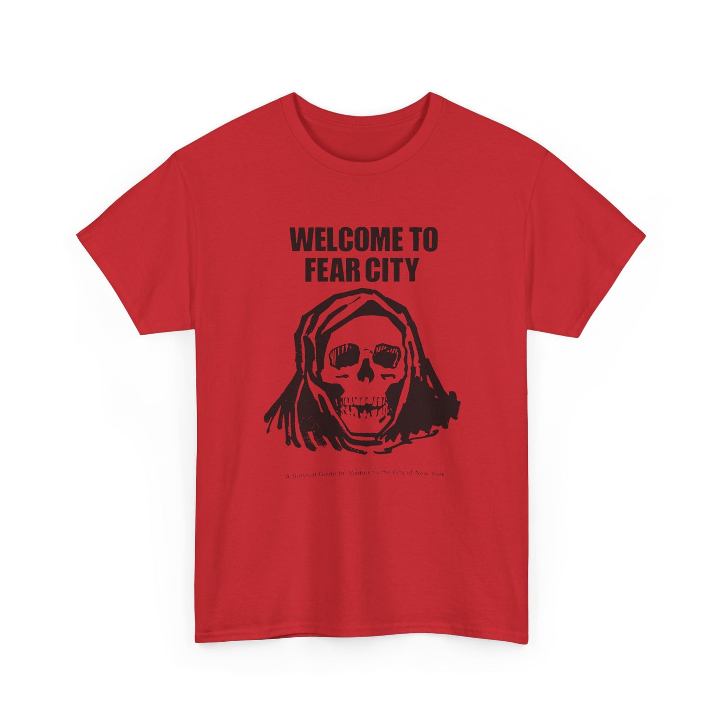 welcome to fear city 1975 new york pamphlet skull tshirt