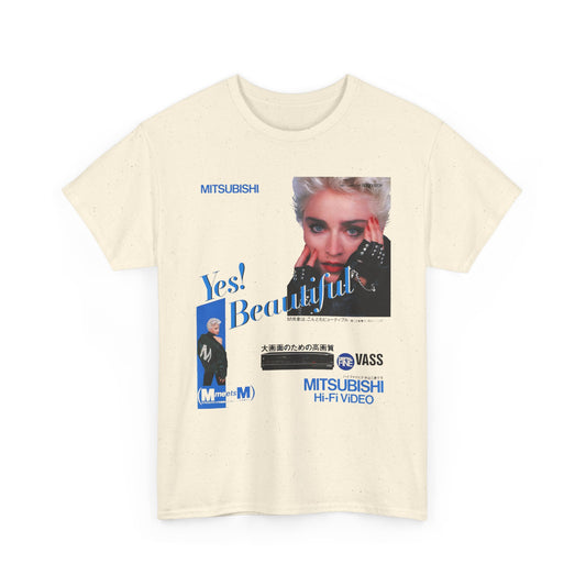 1987 japanese mitsubishi hi fi video ad with madonna reproduction tshirt