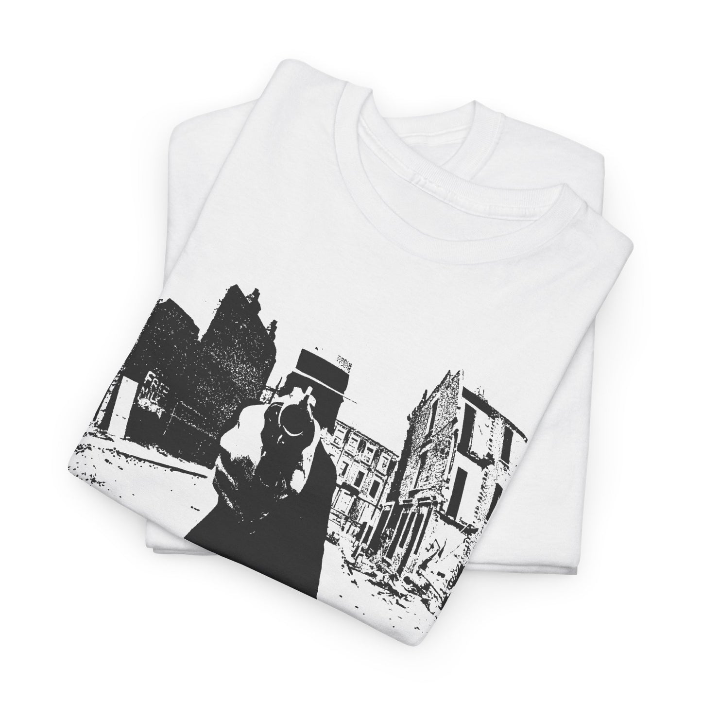 1960s counter culture magazine (friends) man with gun cover custom edit tshirt