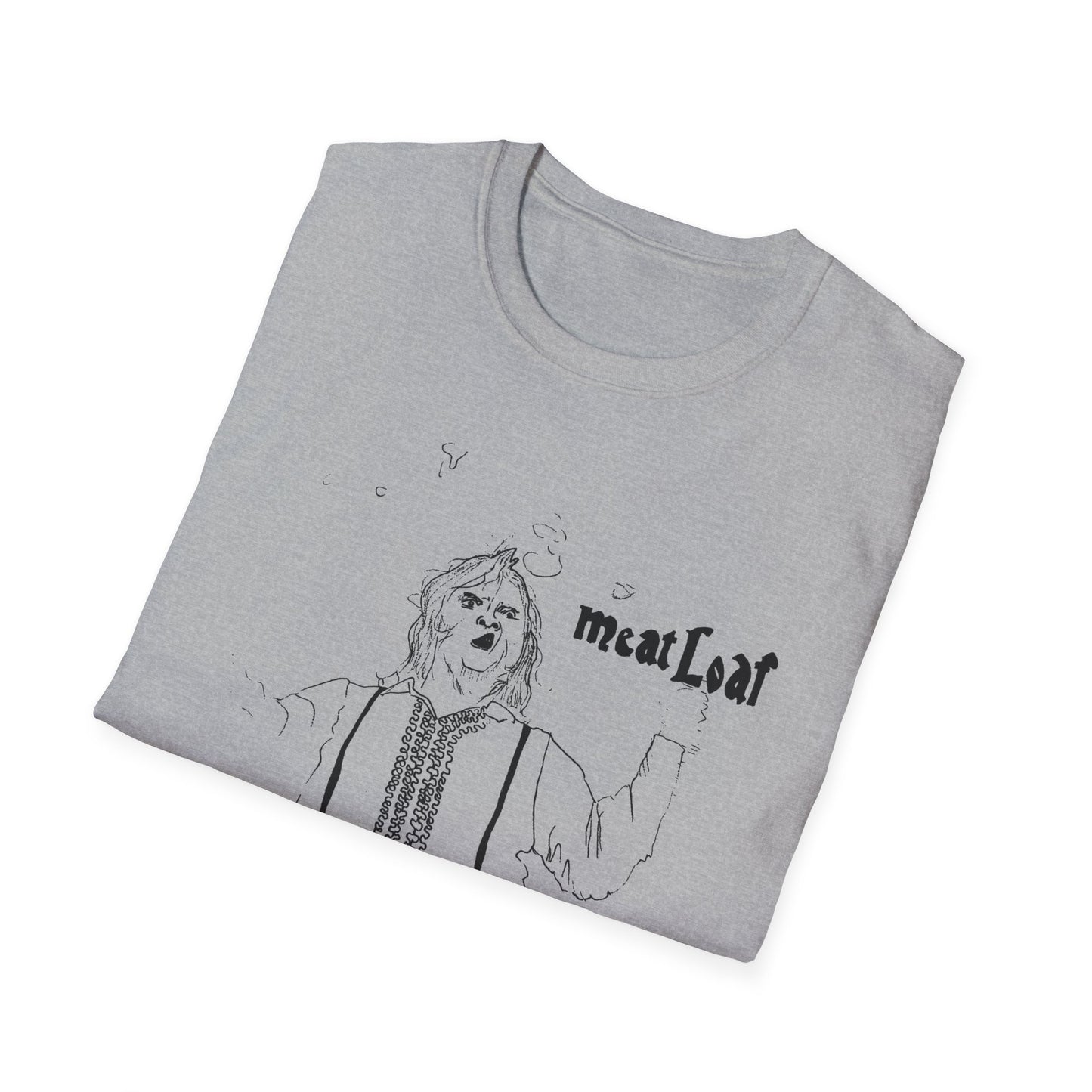 original drawing meat loaf, michael lee aday, bat out of hell singer fan art tshirt