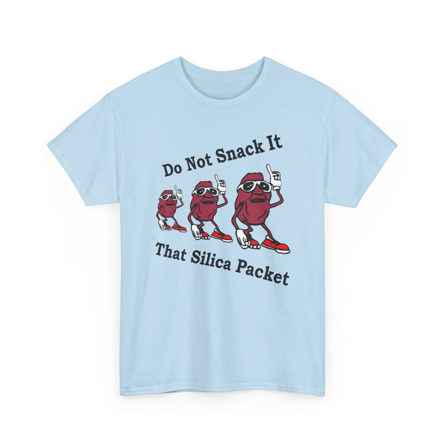 vintage california raisins silica gel packet warning reproduction tshirt