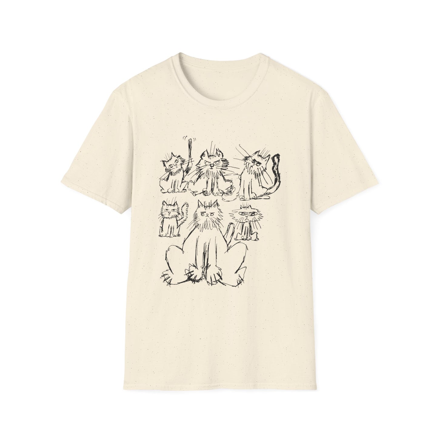 original drawing six cats tshirt