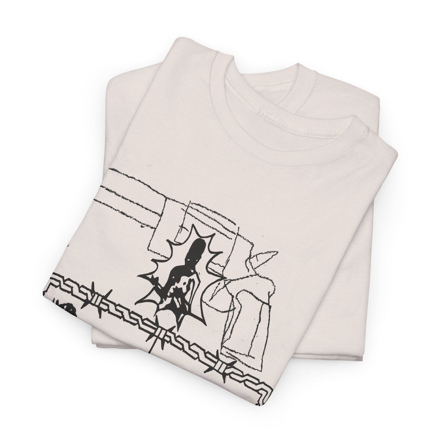 unknown gun and sheep illustration reproduction tshirt