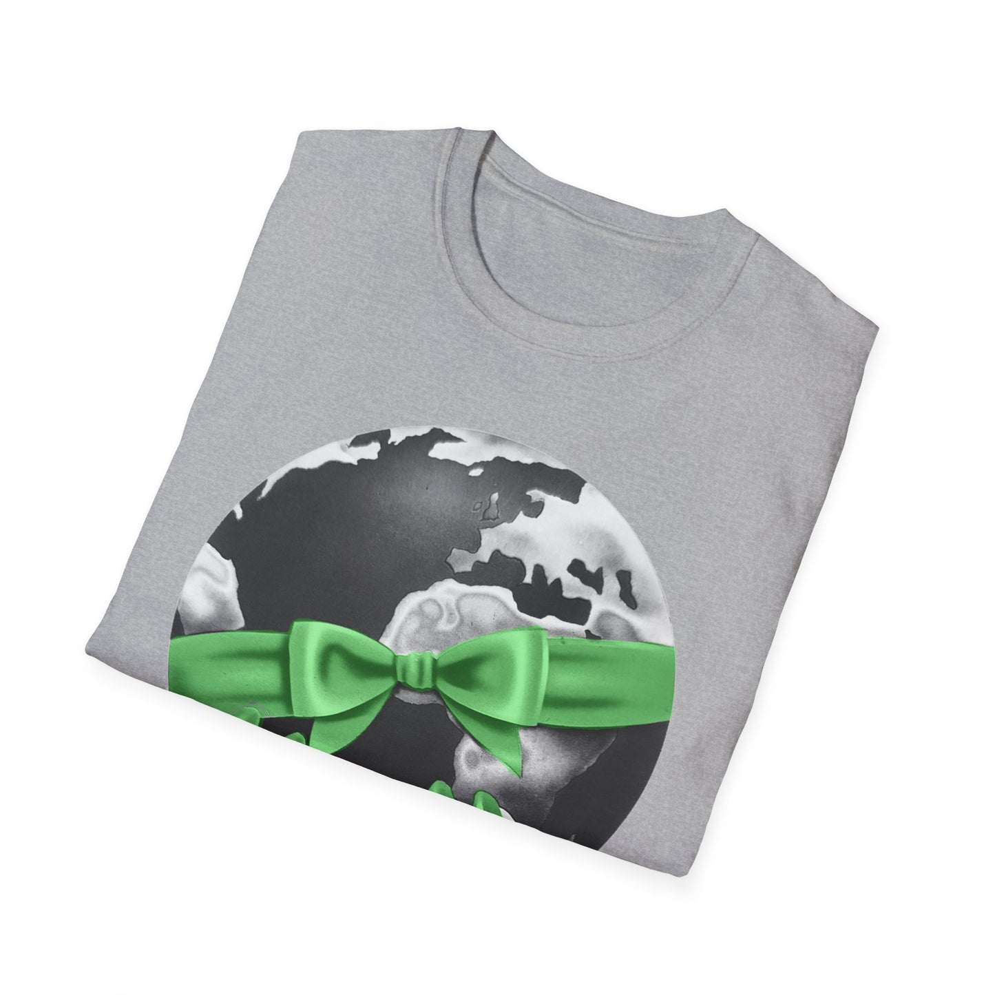 i'd give you the world 1980s graphic from a greeting card green nail version tshirt