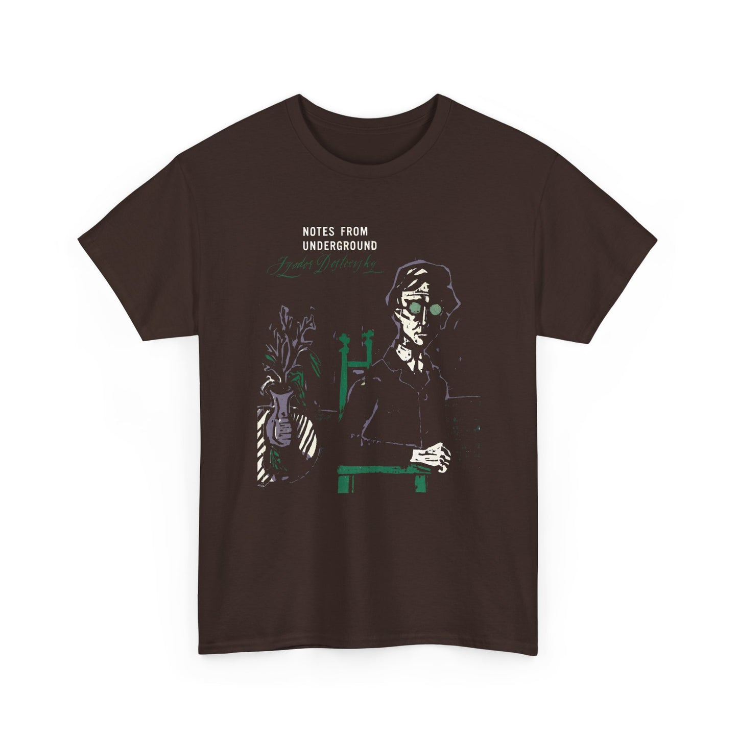 vintage 1960s dostoyevsky's notes from the underground book cover tshirt