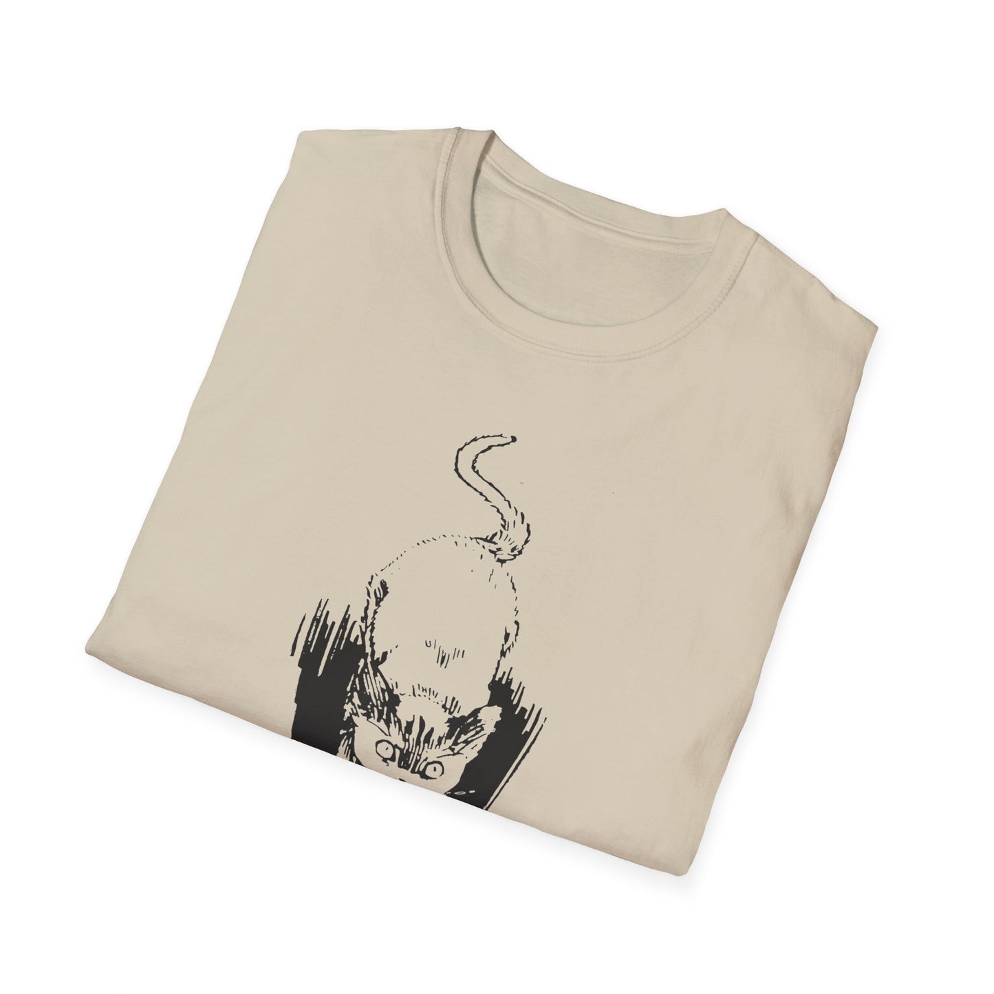 1896 spooked cat from songs for little people monograph illustration by h. stratton tshirt