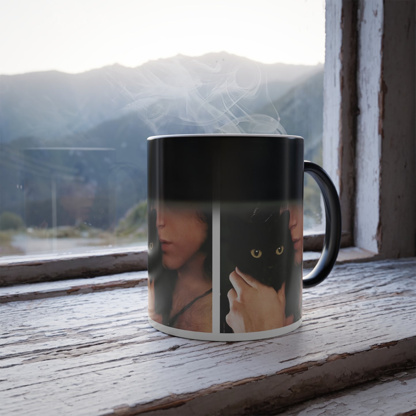 danzig and cat color-changing mug