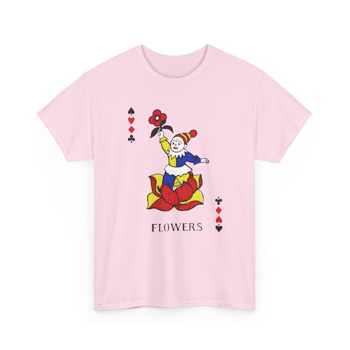 vintage children playing cards flowers reproduction tshirt
