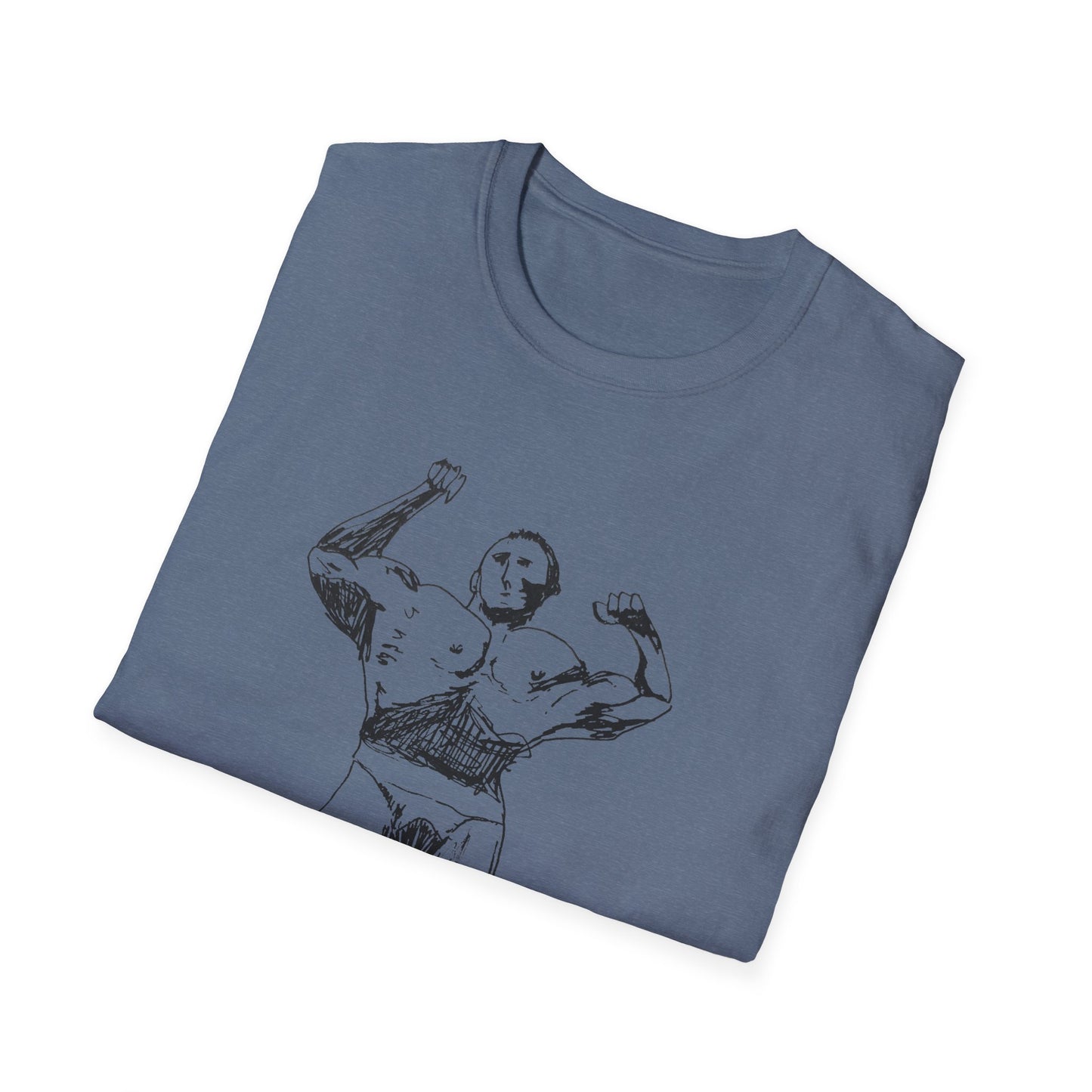 muscle man tshirt original drawing