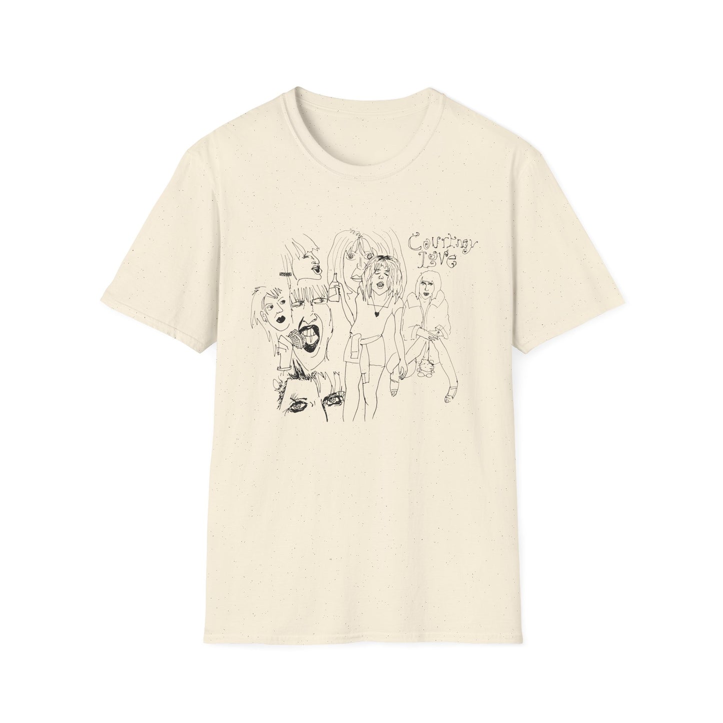 original drawing, courtney love collage tshirt