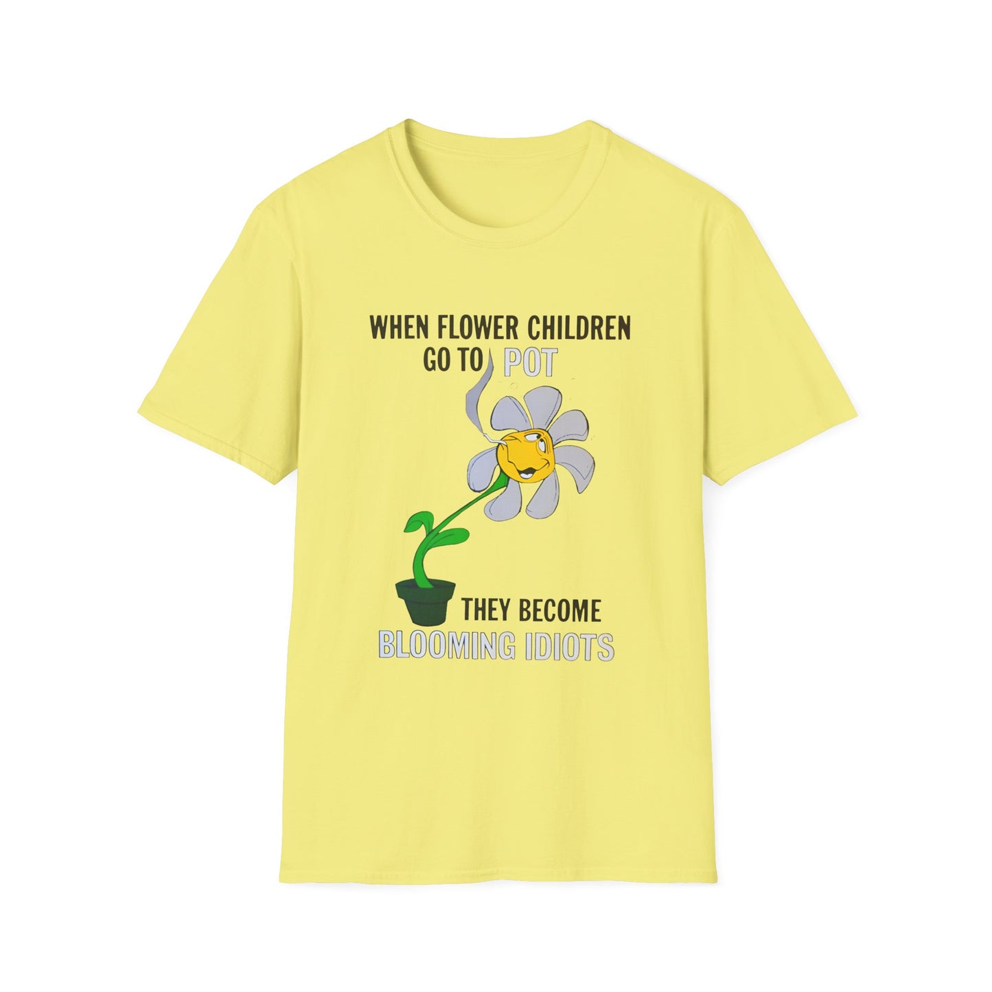 1960s/70s anti drug poster when flower children go to pot, they become blooming idiots? by smartset smarteen s.o.s tshirt