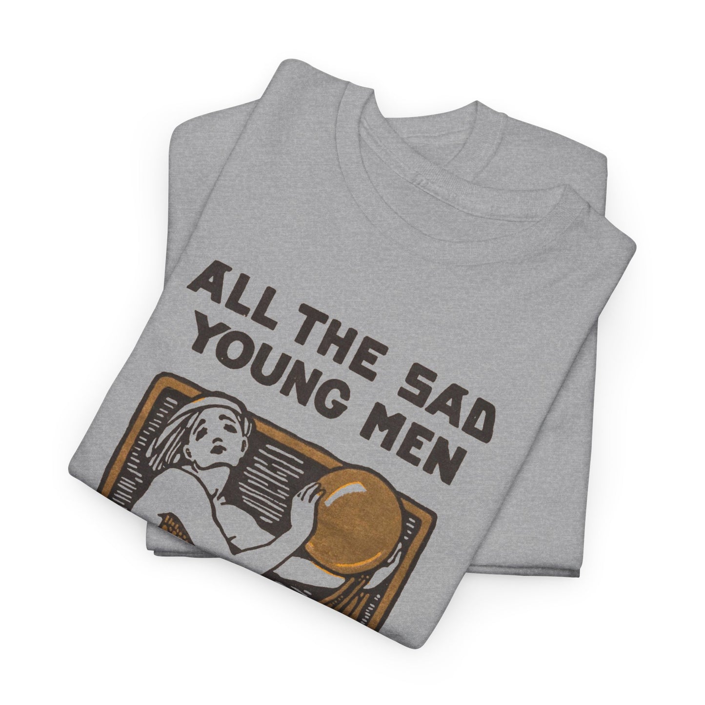 1926 f. scott fitzgerald book cover by cleo damianakes for all the sad young men tshirt