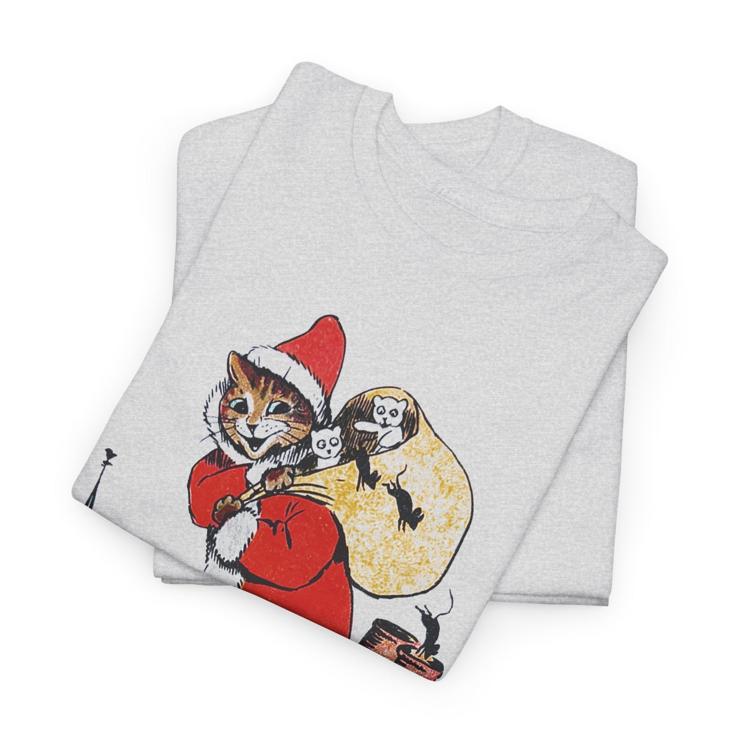 louis wain santa claus cat tshirt