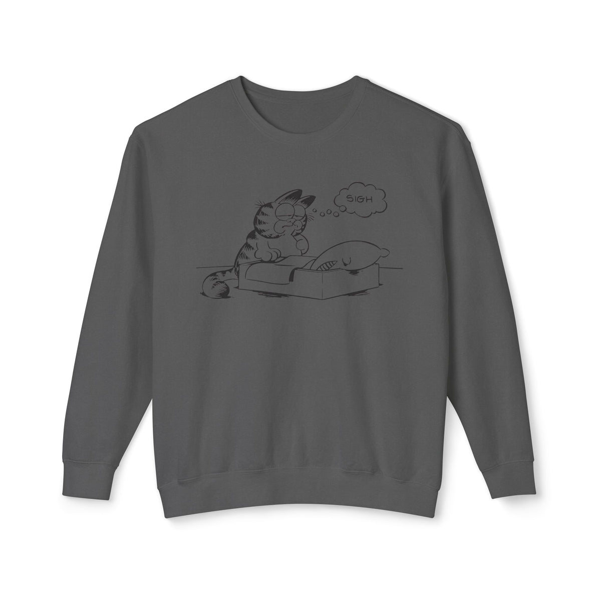 garf type cat sighing 100% cotton sweatshirt