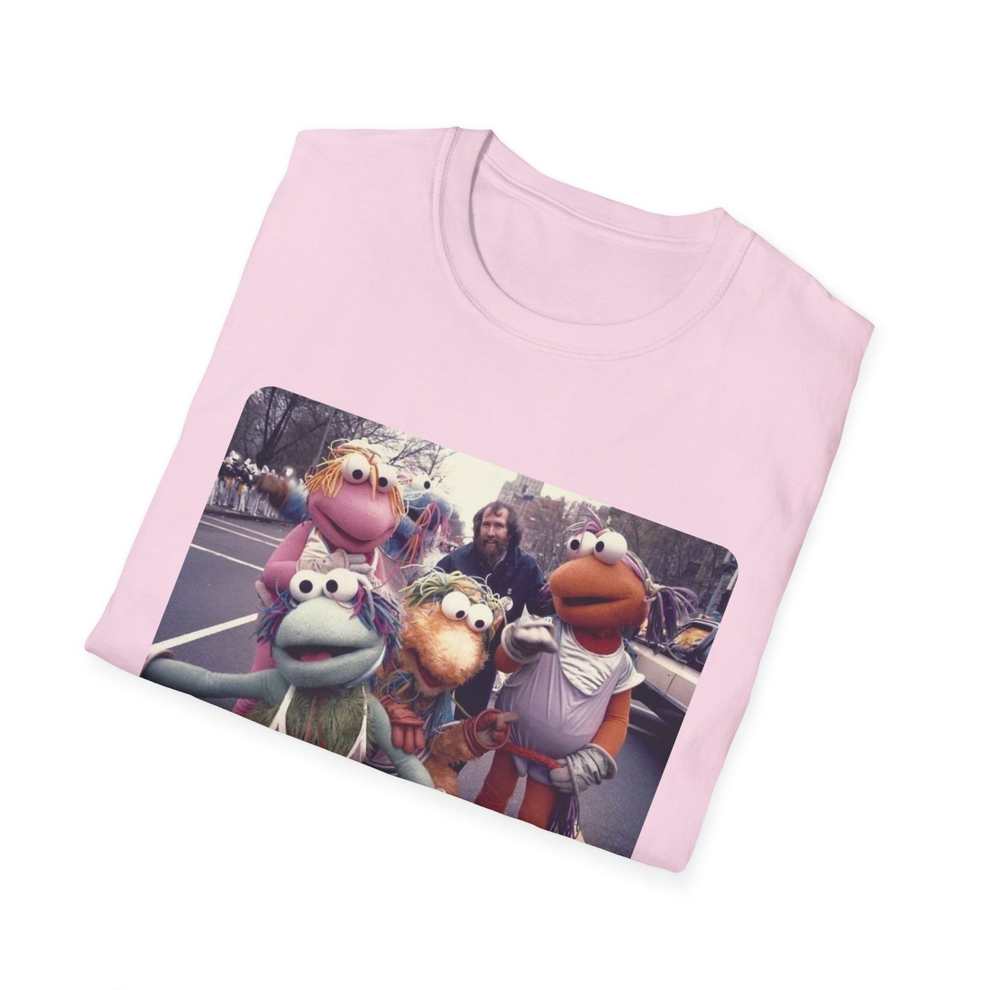 jim henson and the full-body fraggles at the 1984 macy's thanksgiving parade photo tshirt