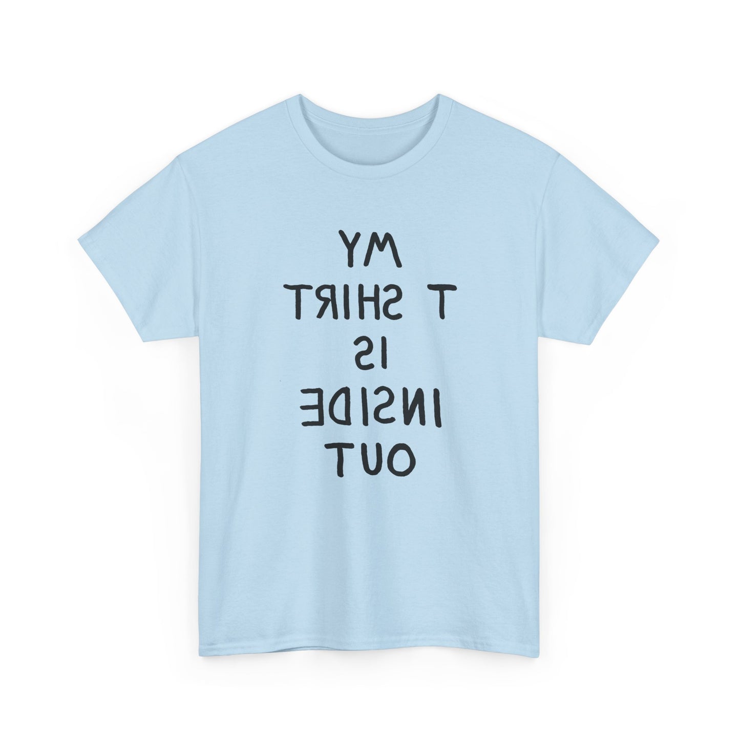 1960s novelty my tshirt is inside out spelled backwards custom hand drawn reproduction tshirt