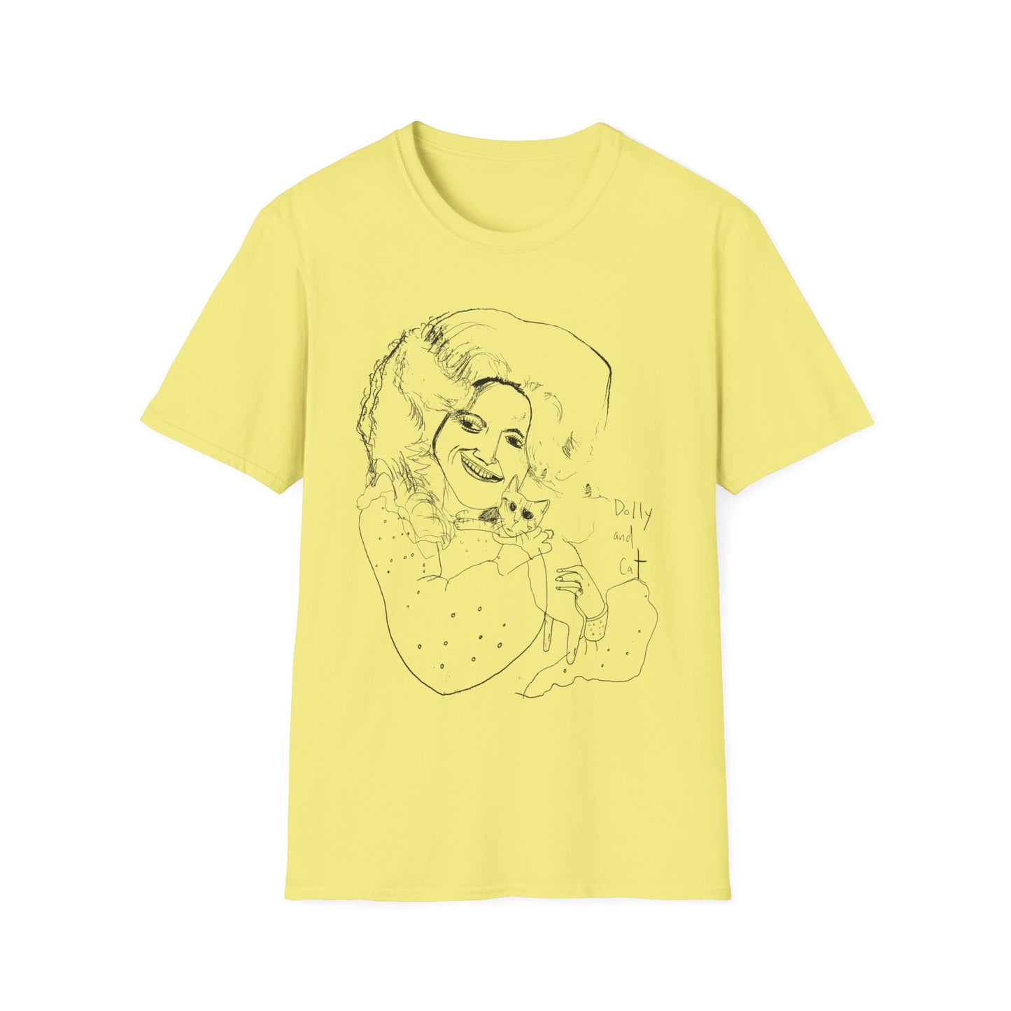 dolly and cat drawing tshirt