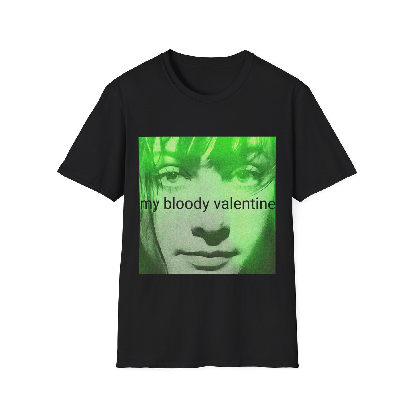 my bloody valentine belinda butcher close up in green tshirt