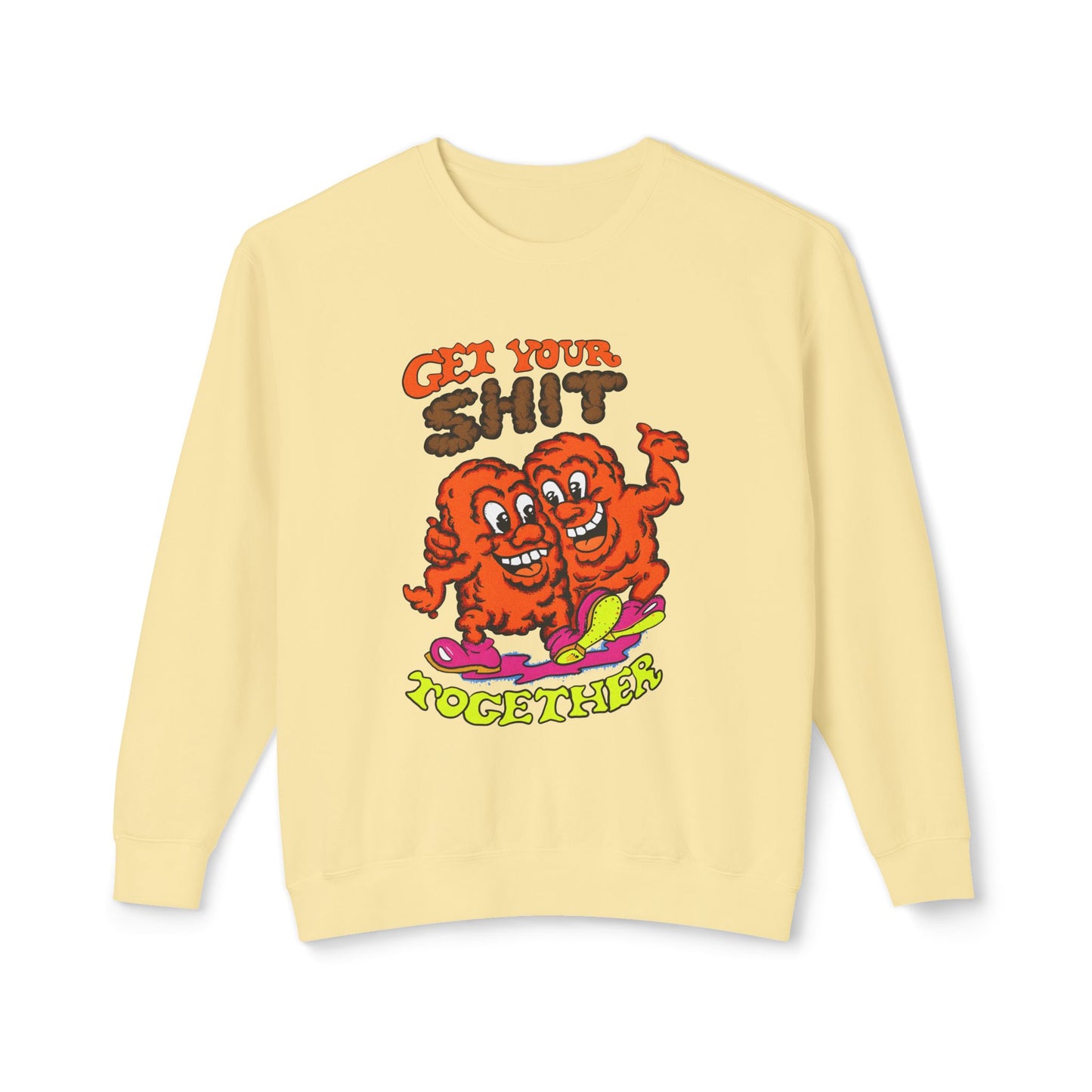 1970s graphic "get your shit together" variation design 100% cotton sweatshirt