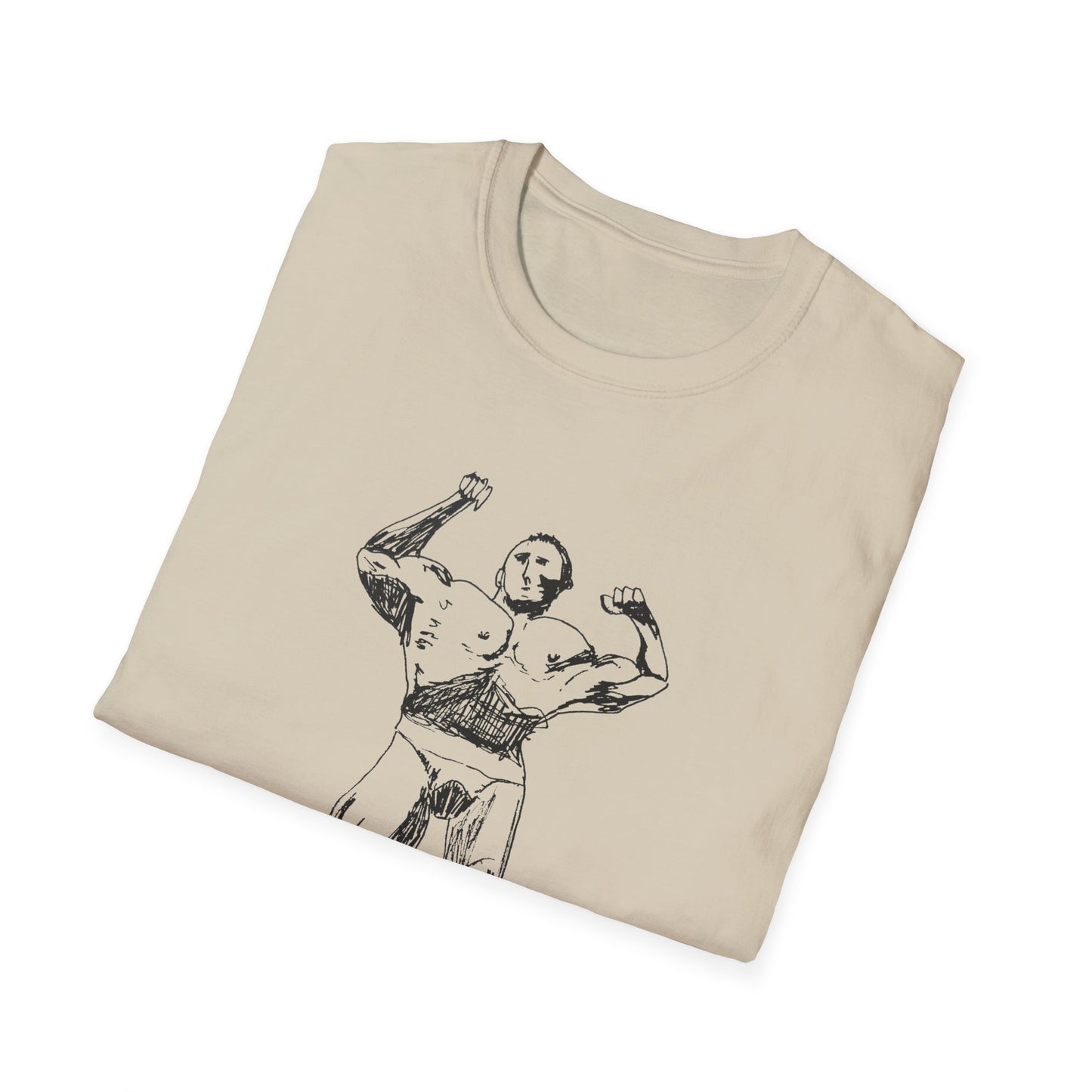 original drawing muscle man tshirt