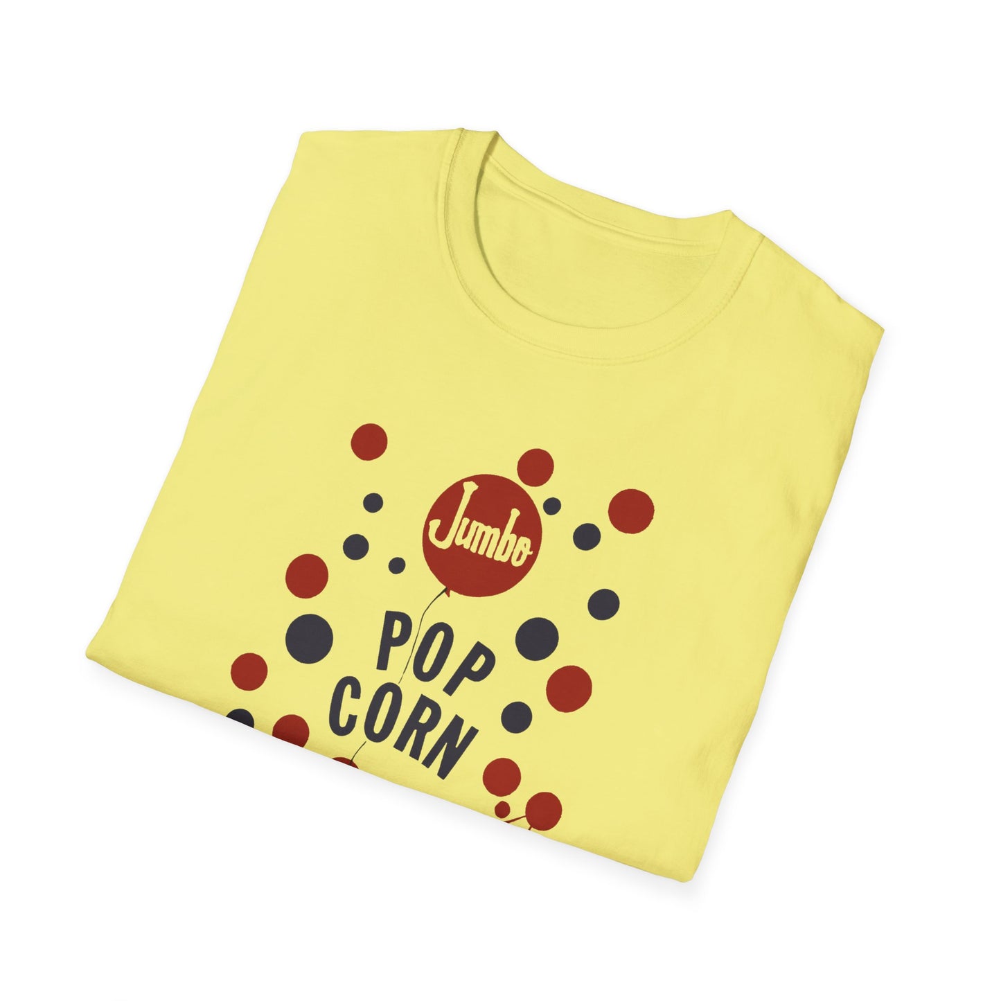 1960s popcorn box logo with a weird popcorn mascot clown tshirt