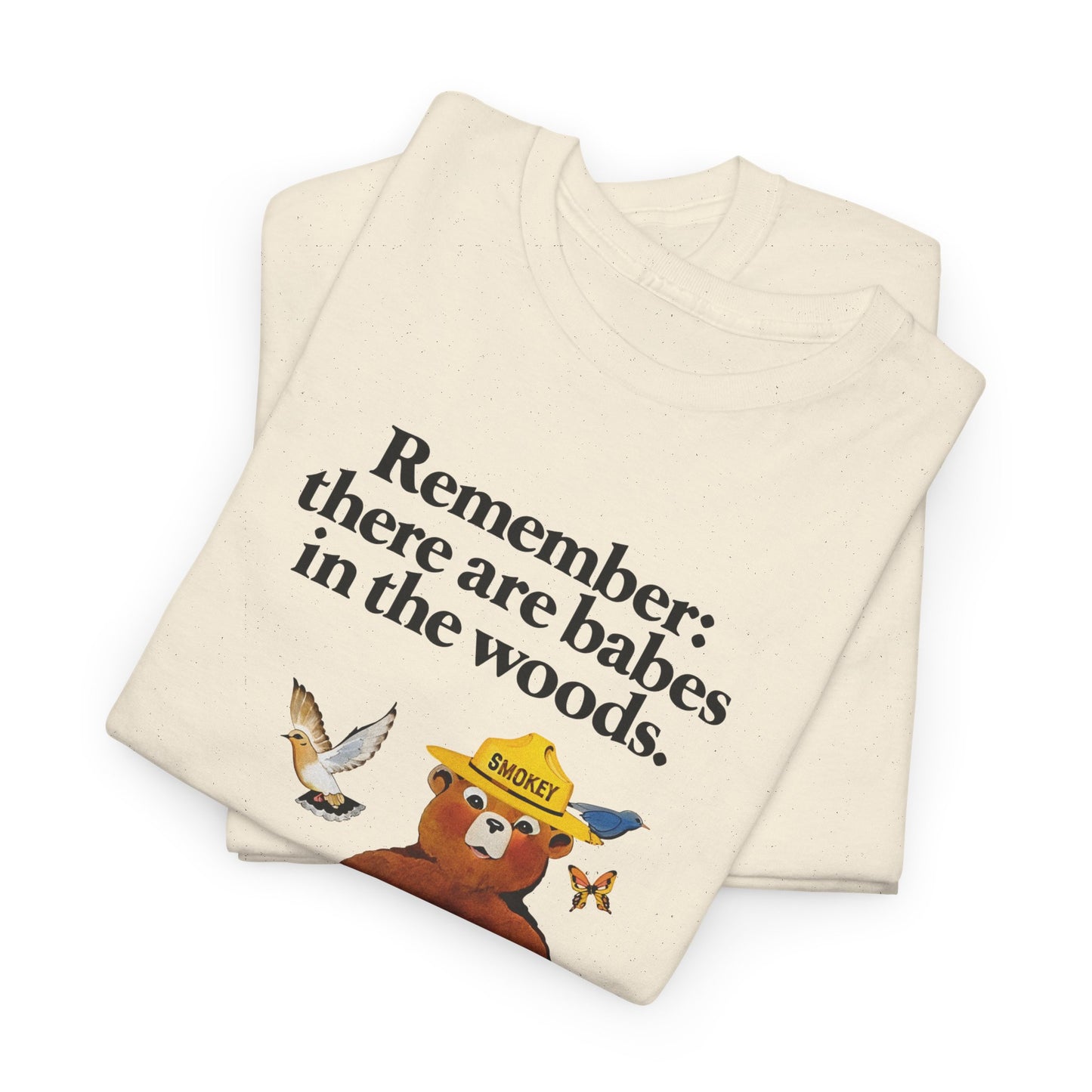 vintage smokey the bear babes in the woods reproduction tshirt