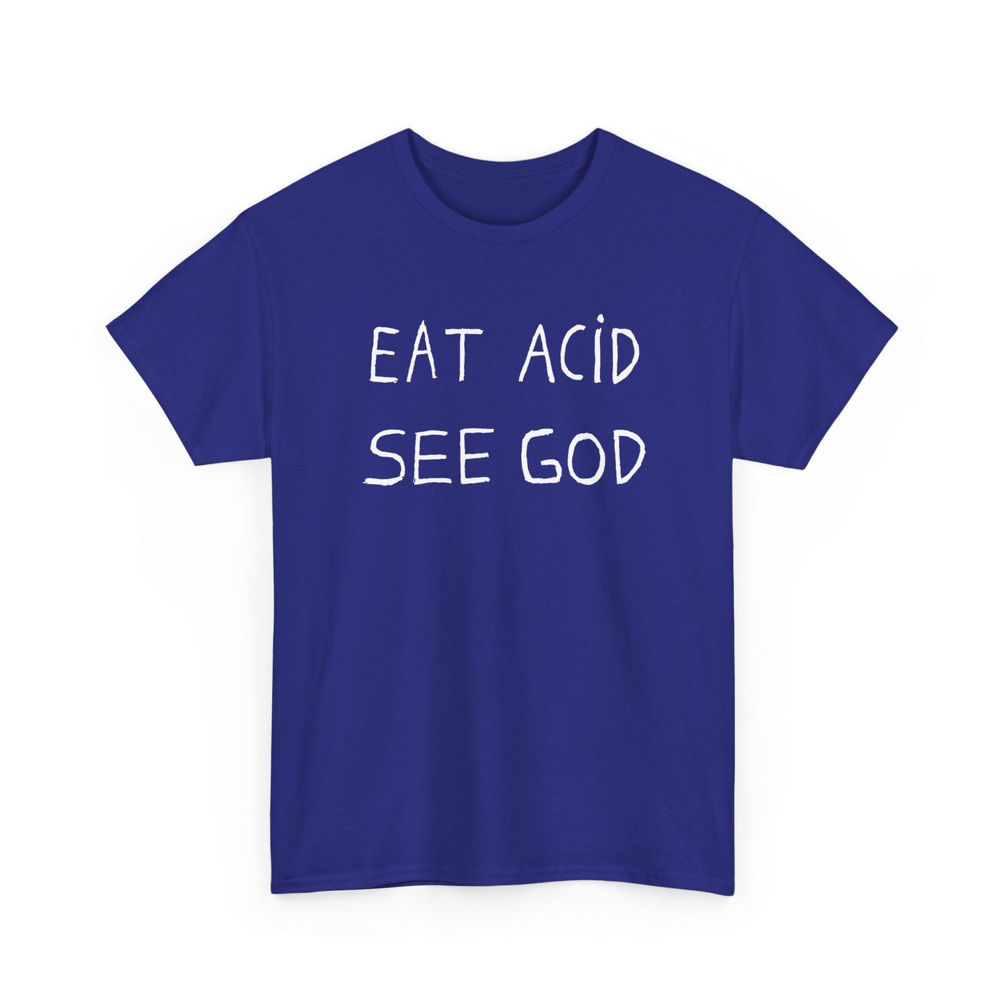 eat acid see god hand drawn font tshirt