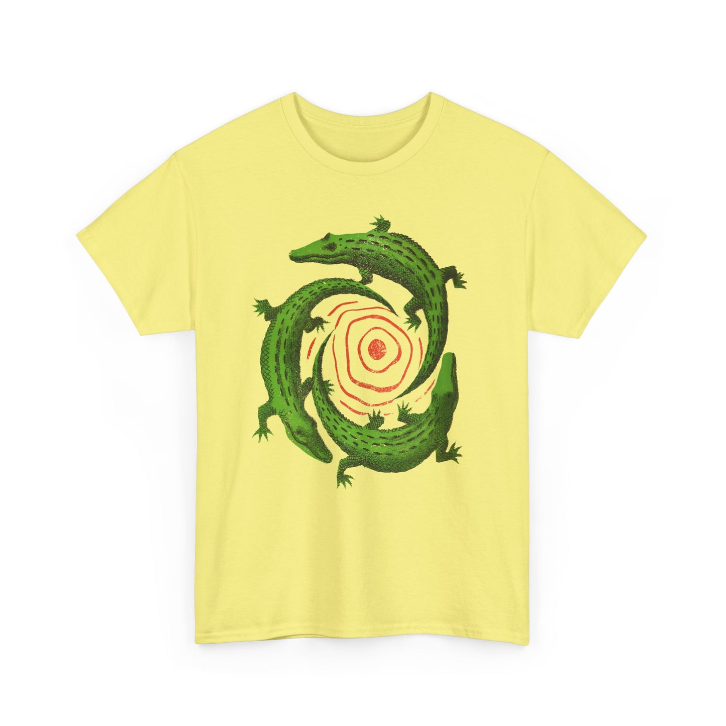 mid century manolo prieto three alligators swirl book cover tshirt