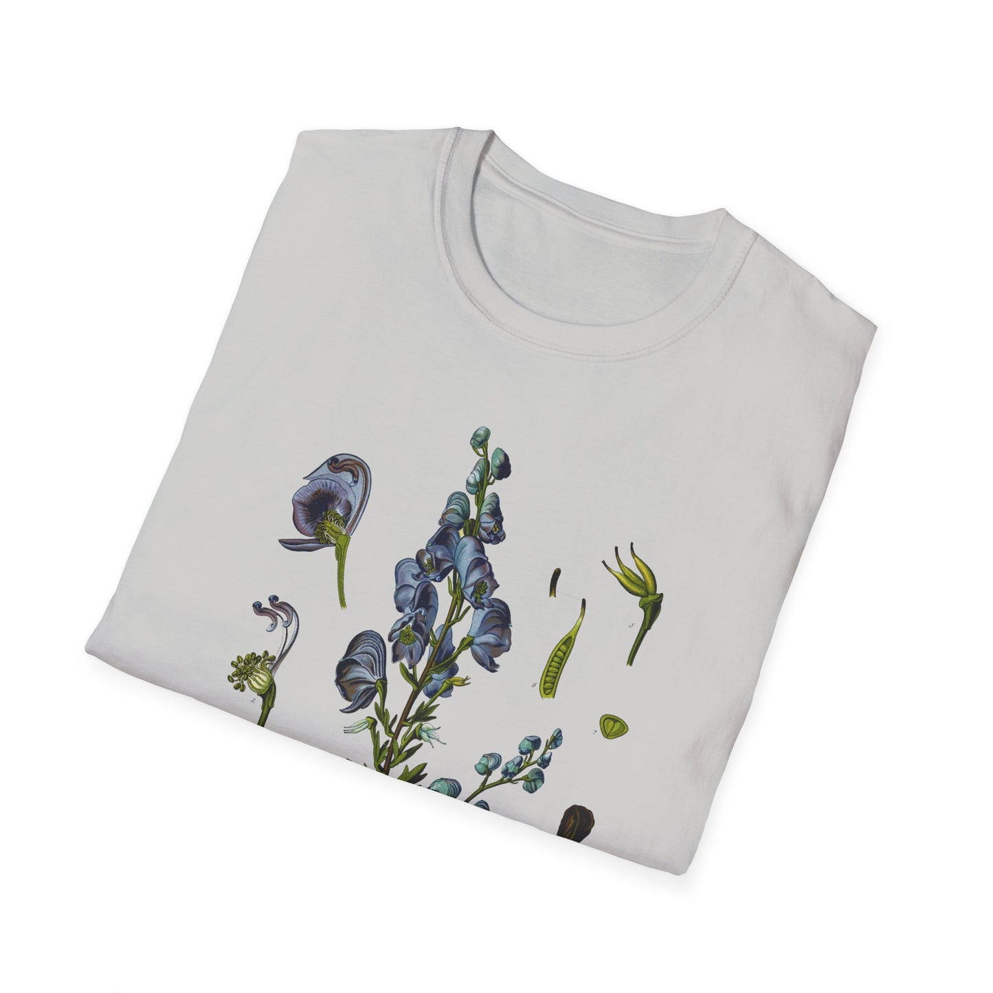 1887 wolf's bane aconitum napellus botanical print from kohler's plants by hermann adolph kohler tshirt