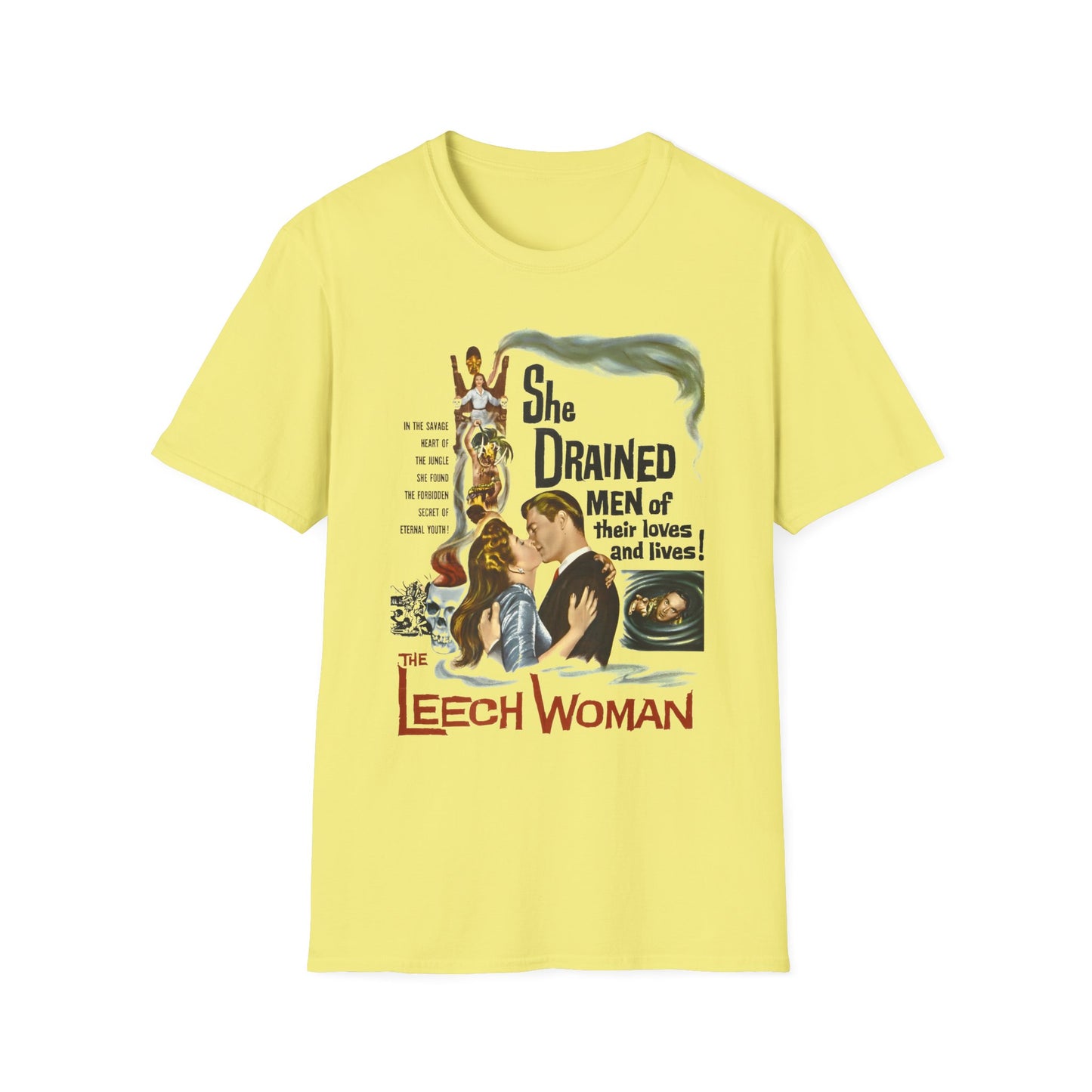 1960 low budget horror rejuvenation film the leech woman movie poster tshirt
