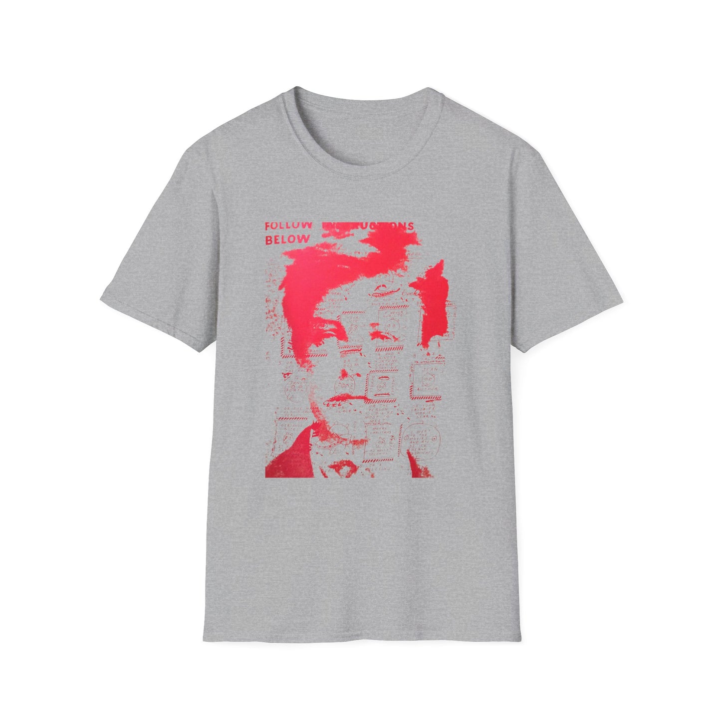 ray johnson arthur rimbaud art in red tshirt