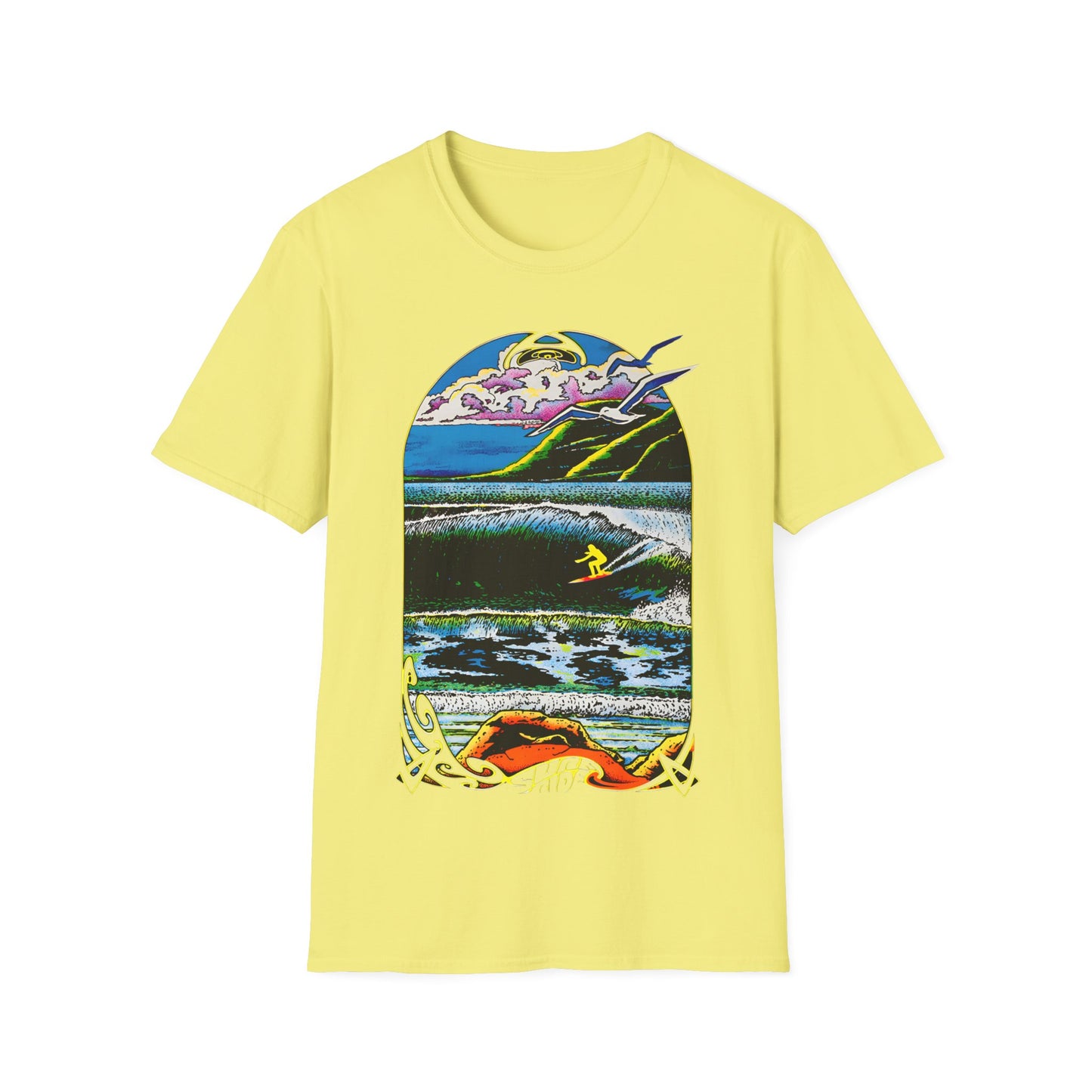 1976 surf rider psychedelic black light poster tshirt